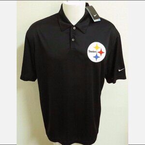 New M-3XL STEELERS Black Nike Dri-Fit Men's db #02G Polo Shirt